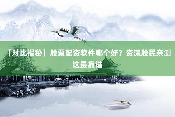 【对比揭秘】股票配资软件哪个好？资深股民亲测这最靠谱