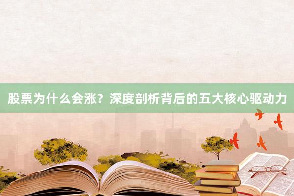 股票为什么会涨？深度剖析背后的五大核心驱动力