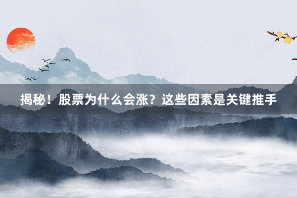 揭秘！股票为什么会涨？这些因素是关键推手