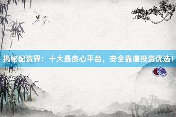 揭秘配资界：十大最良心平台，安全靠谱投资优选！