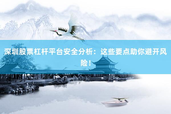 深圳股票杠杆平台安全分析：这些要点助你避开风险！