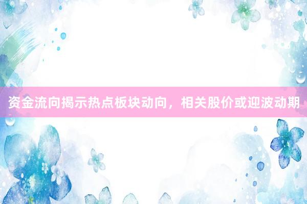 资金流向揭示热点板块动向，相关股价或迎波动期