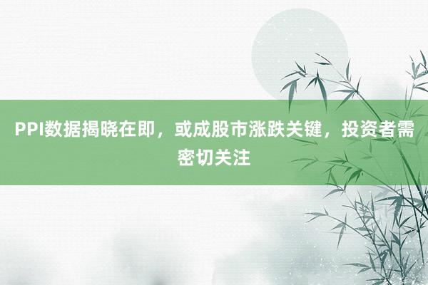 PPI数据揭晓在即,或成股市涨跌关键,投资者需密切关注