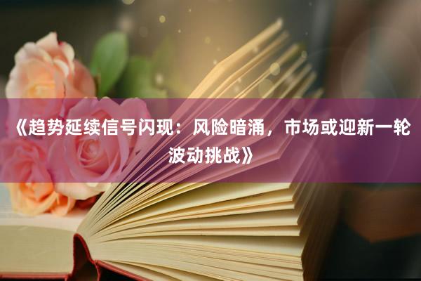 《趋势延续信号闪现：风险暗涌，市场或迎新一轮波动挑战》