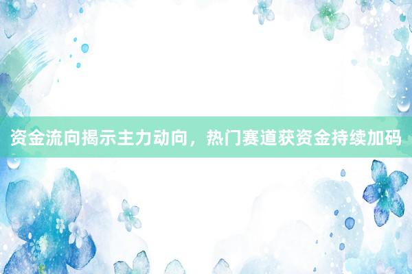 资金流向揭示主力动向，热门赛道获资金持续加码