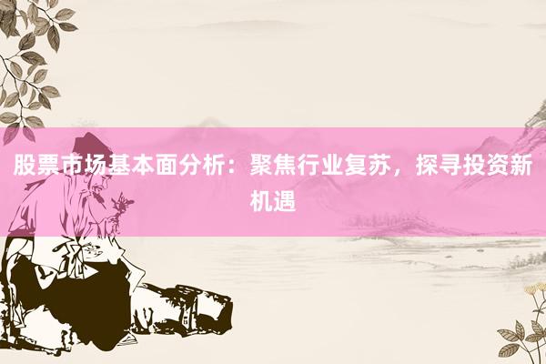 股票市场基本面分析：聚焦行业复苏，探寻投资新机遇