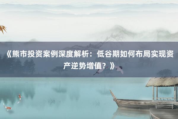 《熊市投资案例深度解析：低谷期如何布局实现资产逆势增值？》