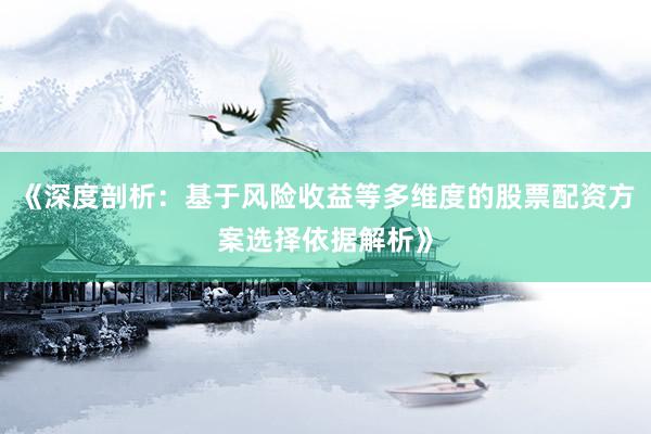 《深度剖析：基于风险收益等多维度的股票配资方案选择依据解析》