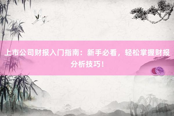 上市公司财报入门指南：新手必看，轻松掌握财报分析技巧！